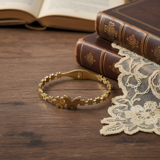 Noor Butterfly Charm Gold Bracelet