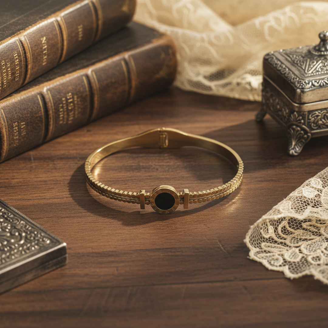 Noir Luxe Gold-Plated Bracelet