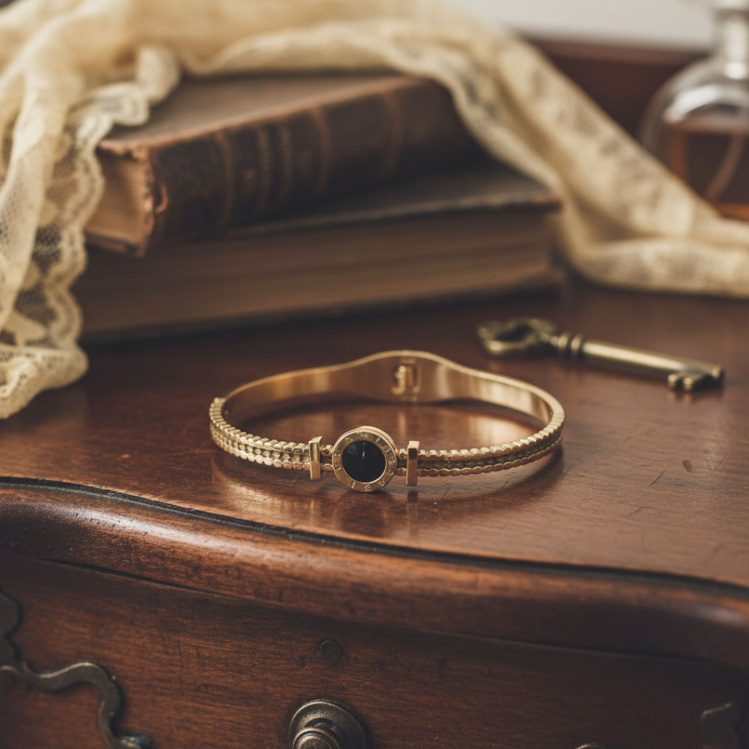 Noir Luxe Gold-Plated Bracelet