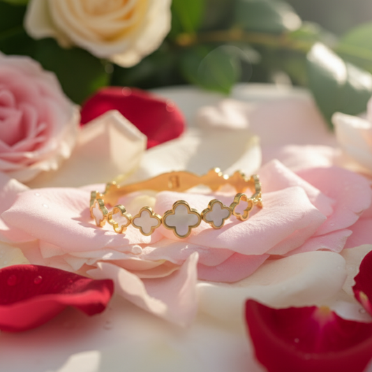 Gold Plated Clover Bracelet