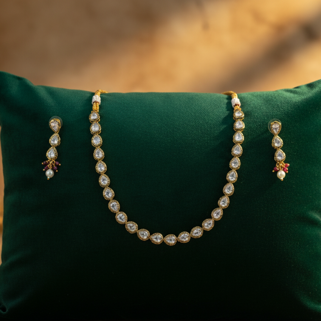 Kundan Necklace Set for Women with Earrings