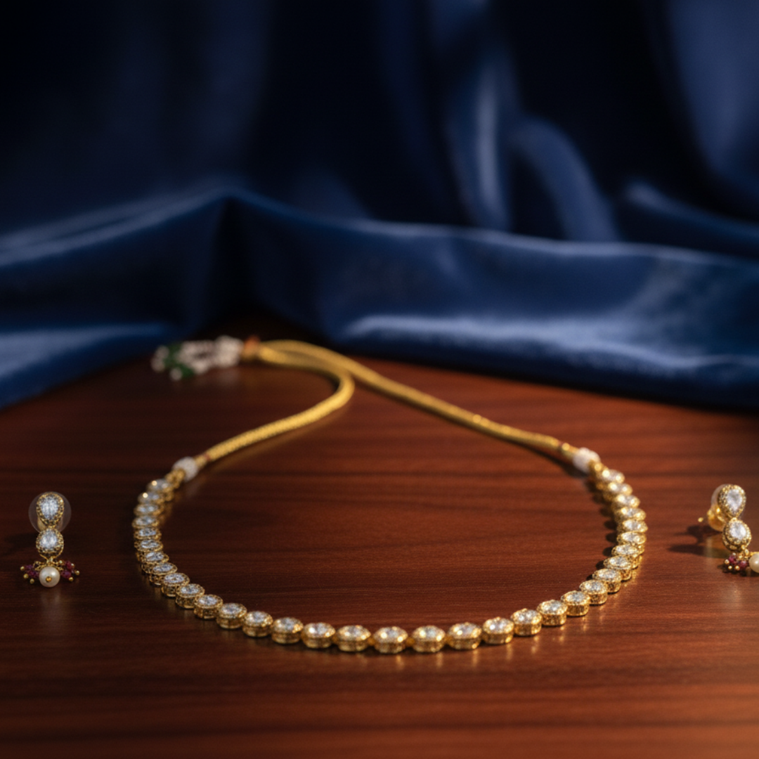 Kundan Necklace Set for Women with Earrings