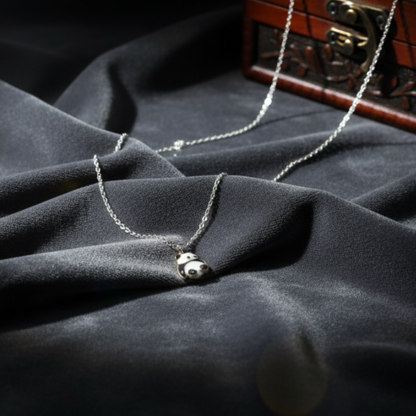 Cute Silver Panda Pendant Necklace
